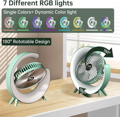 Colorful USB Rechargeable Desktop Fan