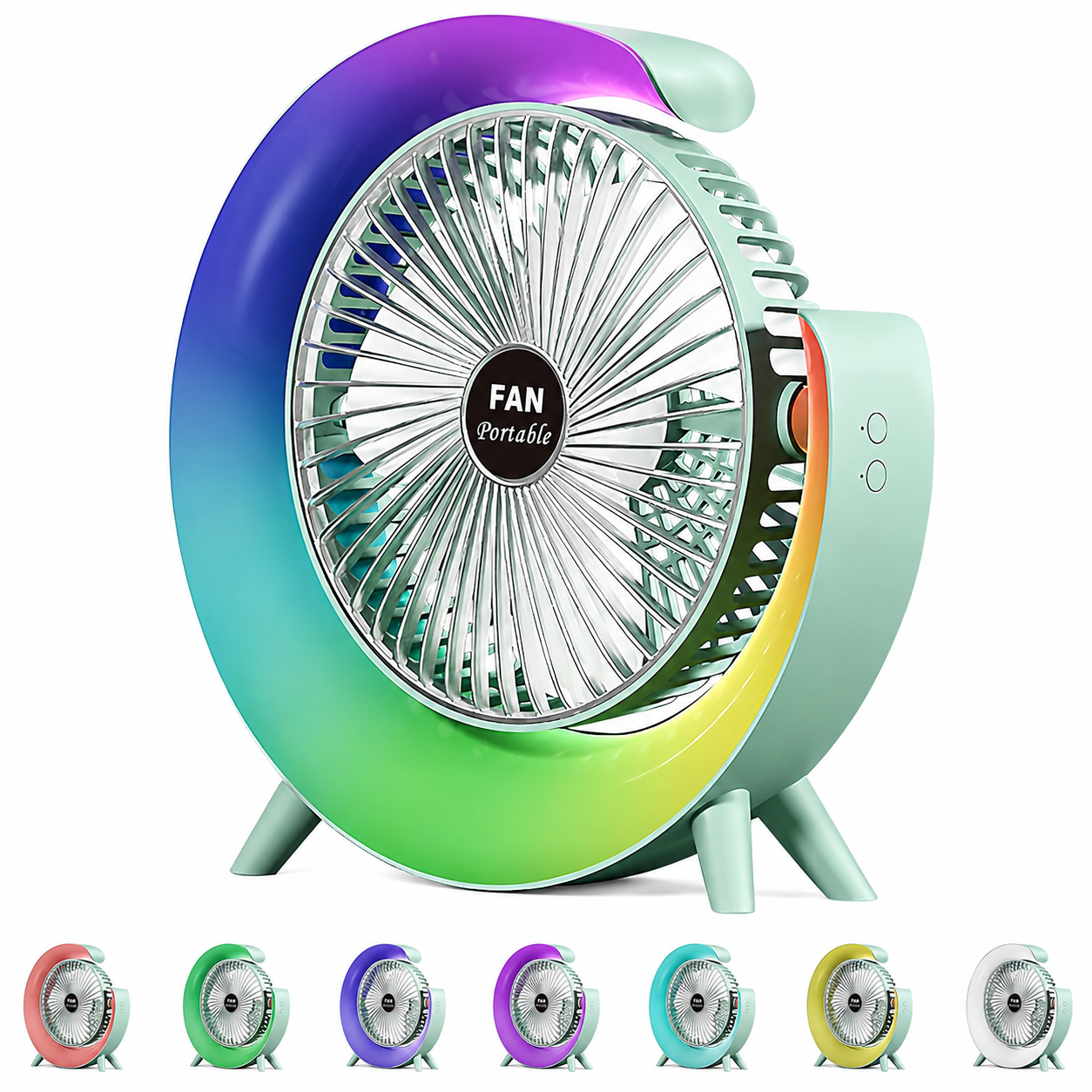 Colorful USB Rechargeable Desktop Fan