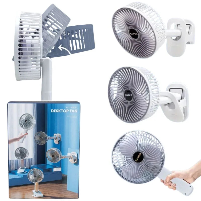 Rechargeable 3-in-1 Desktop & Wall Mounted Fan