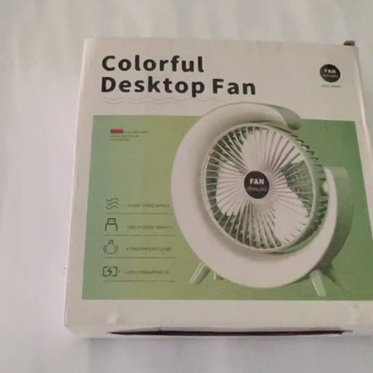 Colorful USB Rechargeable Desktop Fan